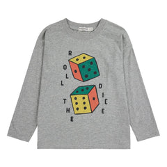 Bobo Choses - Roll The Dice Langarmshirt Bio-Baumwolle | Grau meliert