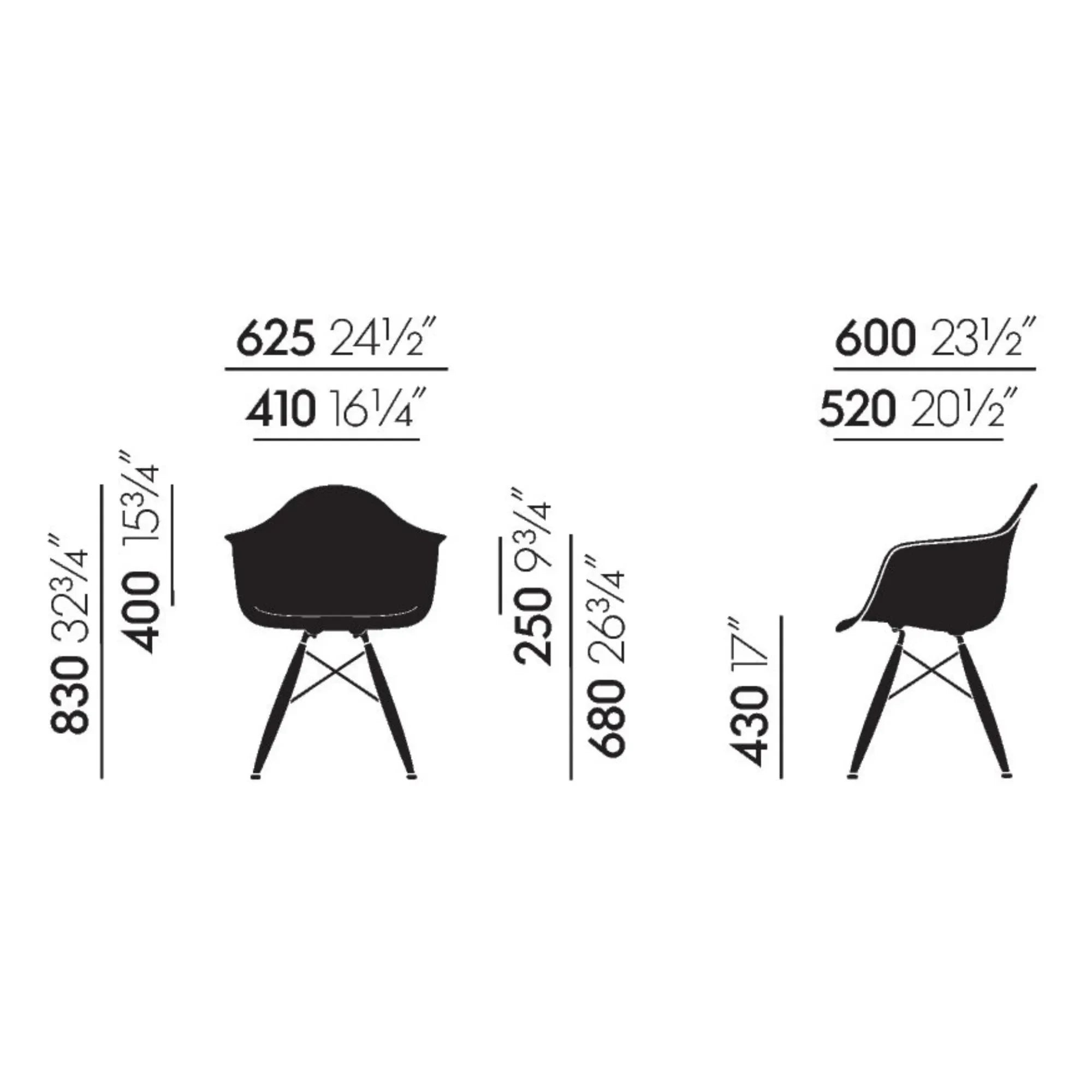 Vitra - DAW sandalye - akçaağaç taban - Charles & Ray Eames | Granit