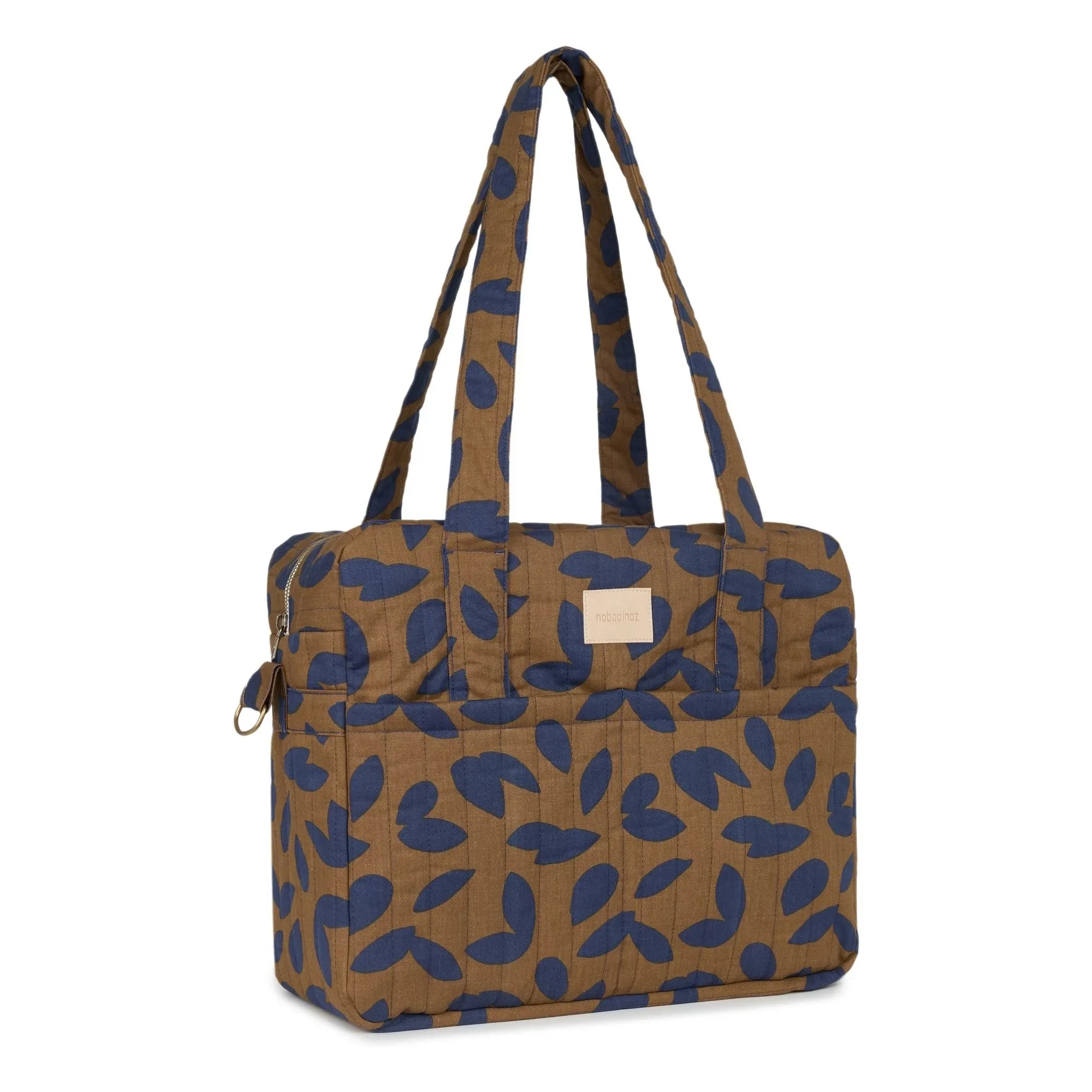 Nobodinoz - Hyde Park Blue Leaves wasserdichte Wickeltasche | Blau