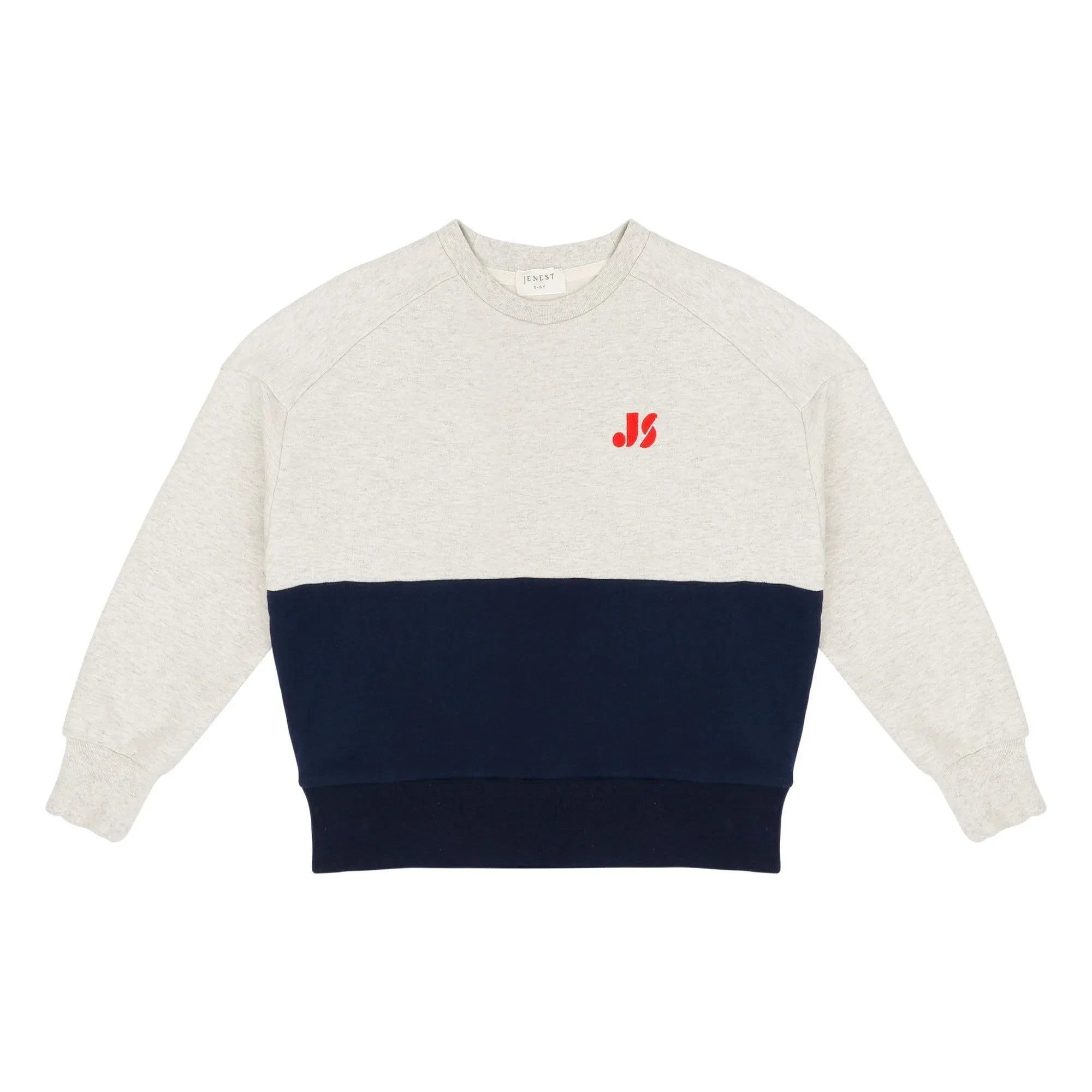 Jenest - Sweatshirt aus Bio-Baumwolle mit Farbblock-Design | Hellgrau