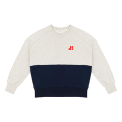 Jenest - Sweatshirt aus Bio-Baumwolle mit Farbblock-Design | Hellgrau