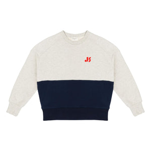 Jenest - Sweatshirt aus Bio-Baumwolle mit Farbblock-Design | Hellgrau