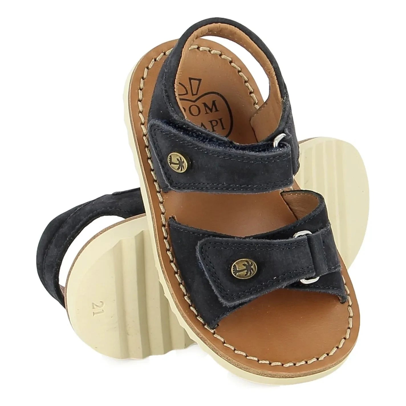 Pom d'Api - Waff Easy Nubuk Sandalen | Dunkelblau