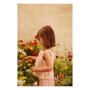 Louise Misha - Larya Gestreiftes Mesh-Oberteil | Rosa