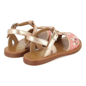 Pom d'Api - Sandalen Plagette Raphia Brod | Rosa