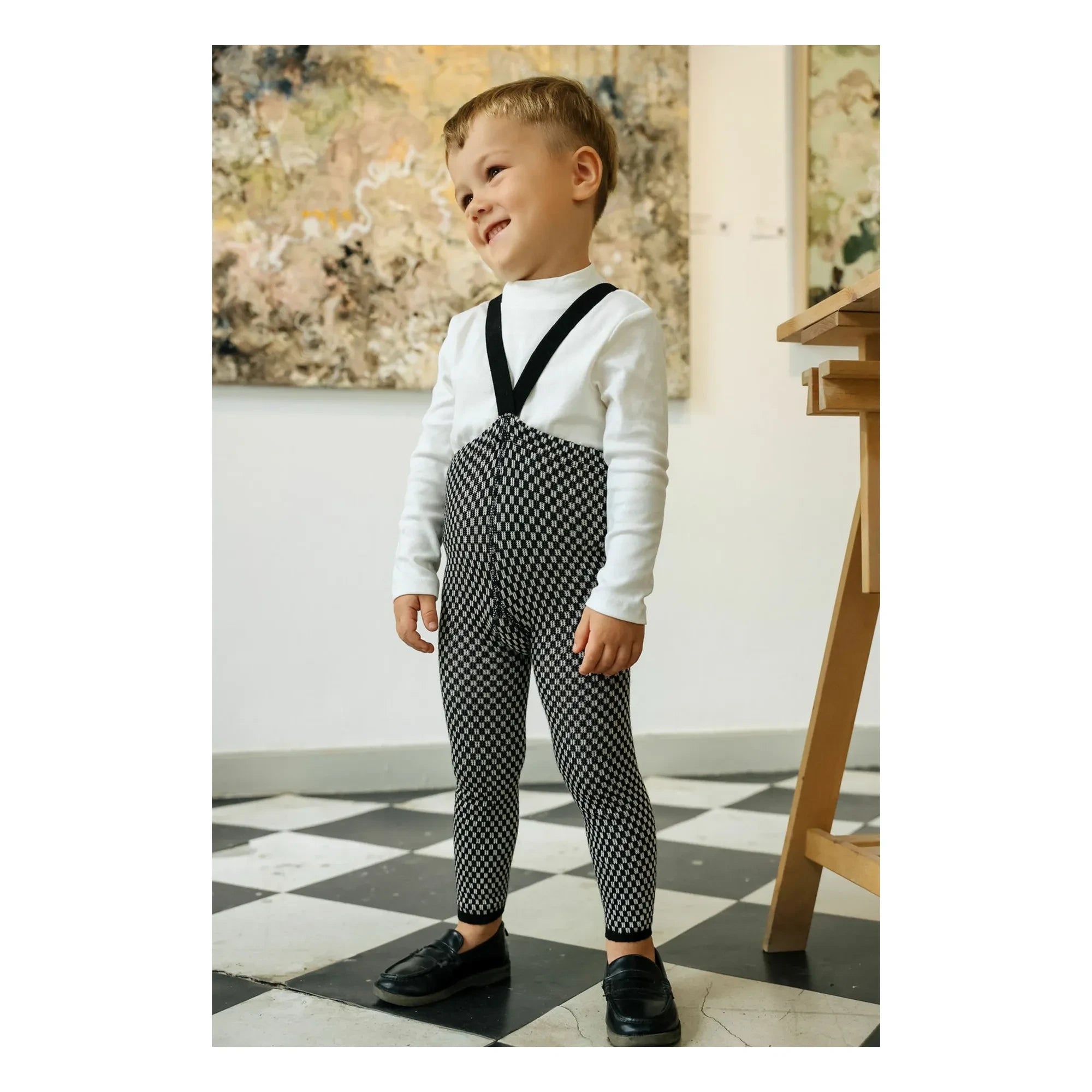 Silly Silas - Bio-Baumwolle Karo-Strumpfhose | Schwarz
