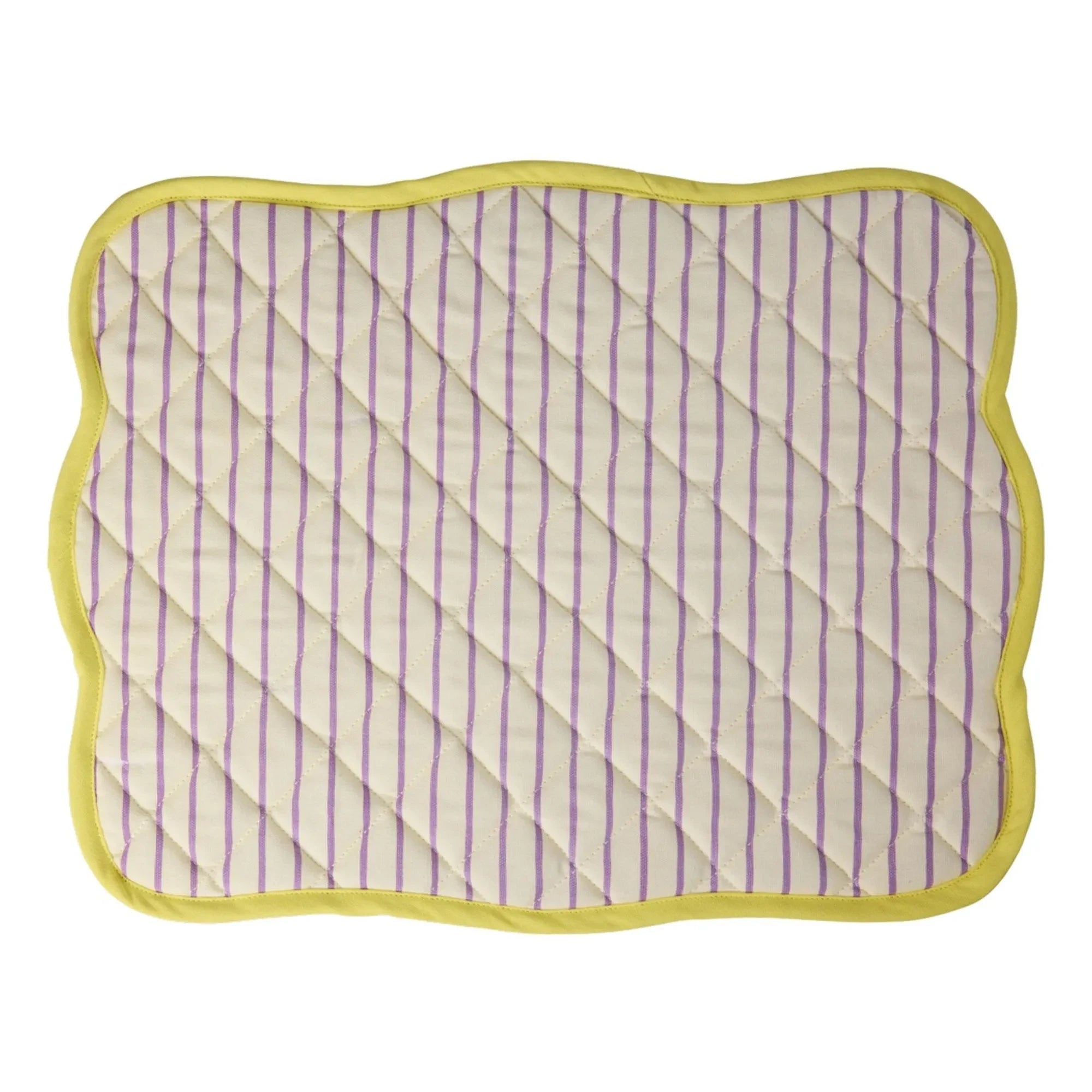 Rice - Gestreifte gesteppte Tischsets | Lila