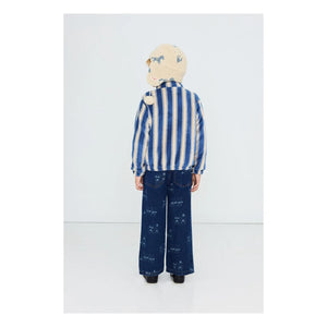 Tinycottons – Gestreifte Fleecejacke | Petrolblau