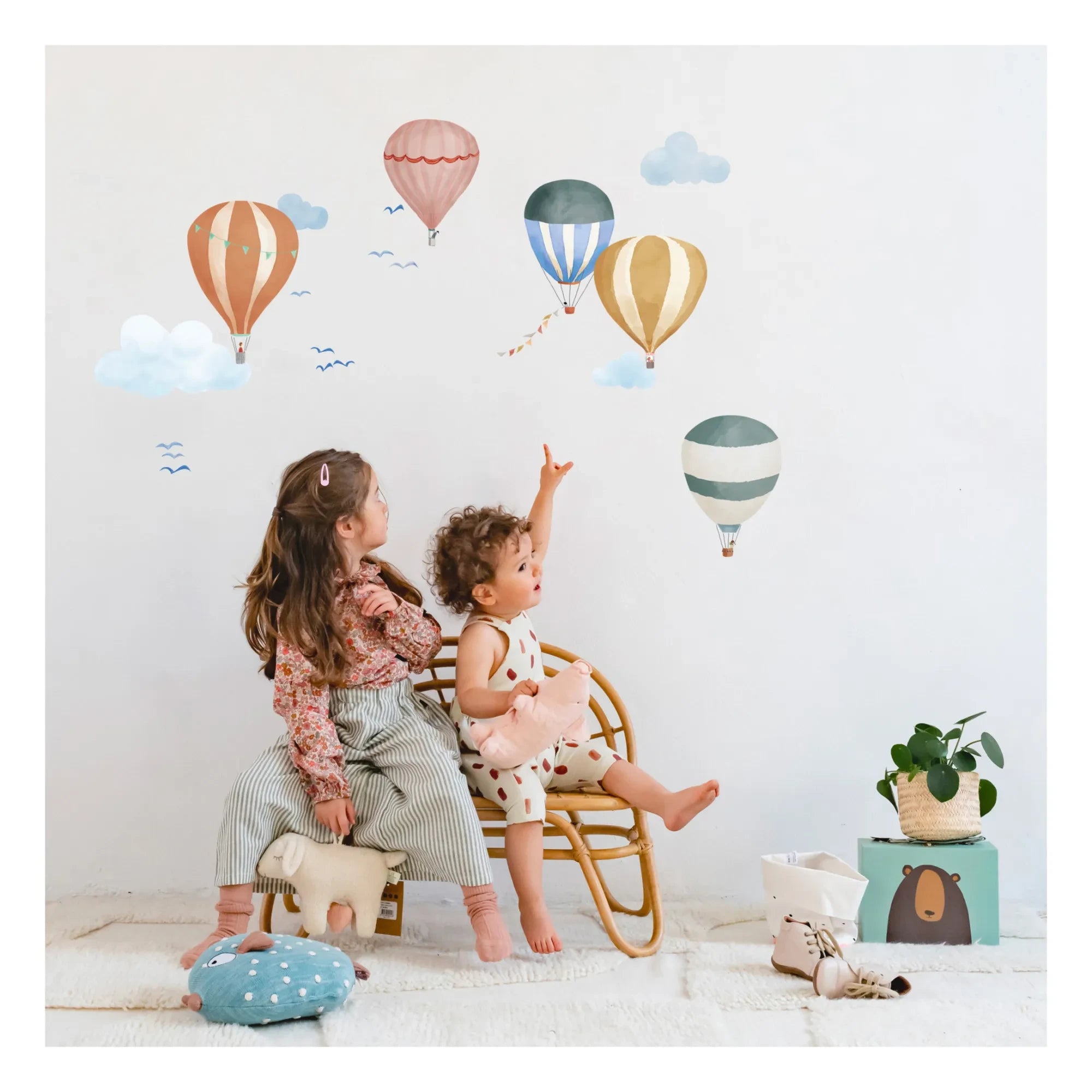 MIMI'lou - Einfache Heißluftballon-Aquarell-Aufkleber