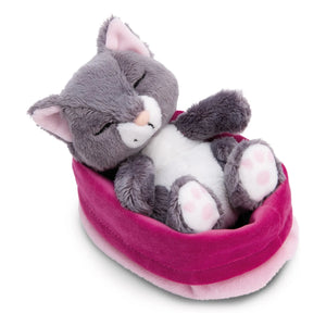 Nici - Eingerollte Plüschkatze - Schlafende Haustiere | Grau