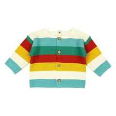 Bayiri – Regenbogen-Strickjacke aus Bio-Baumwolle | Türkis