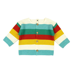 Bayiri – Regenbogen-Strickjacke aus Bio-Baumwolle | Türkis