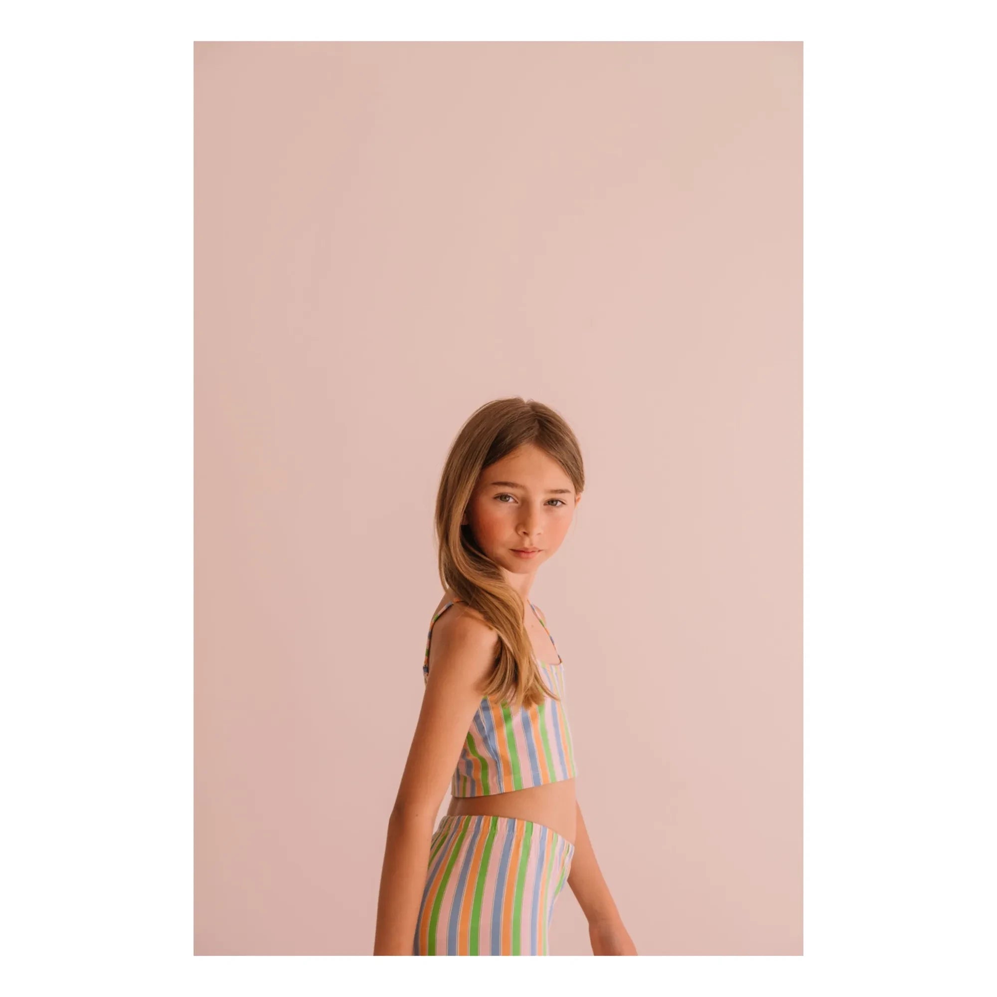 We Are Kids – Nour Gestreifte Leggings aus Bio-Baumwolle | Blassrosa