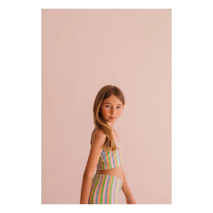 We Are Kids – Nour Gestreifte Leggings aus Bio-Baumwolle | Blassrosa