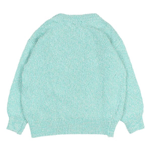 Búho - Chiné Pullover aus Bio-Baumwolle | Aqua