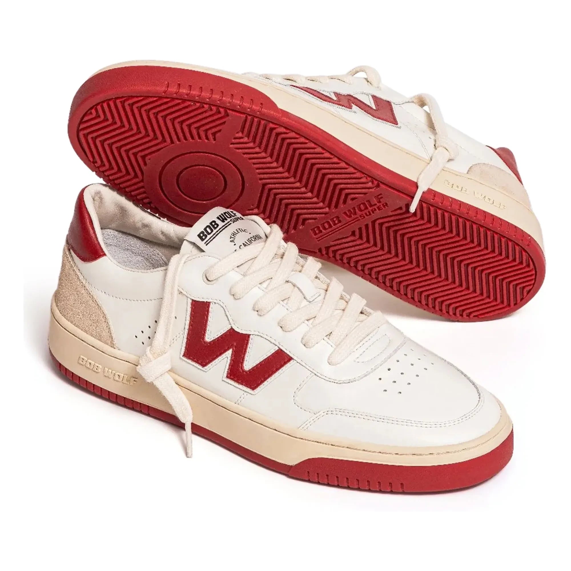Bob Wolf - Legacy Deri ve Süet Sneakers | Kırmızı