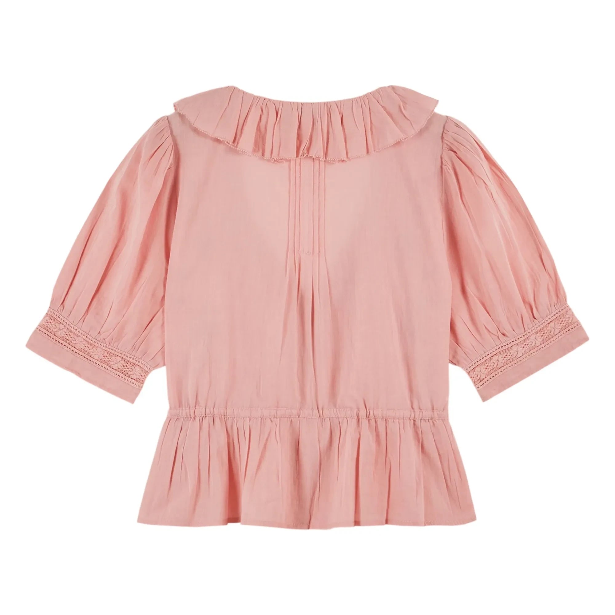 Emile et Ida – Rüschenbluse aus bestickter Baumwolle | Rosa