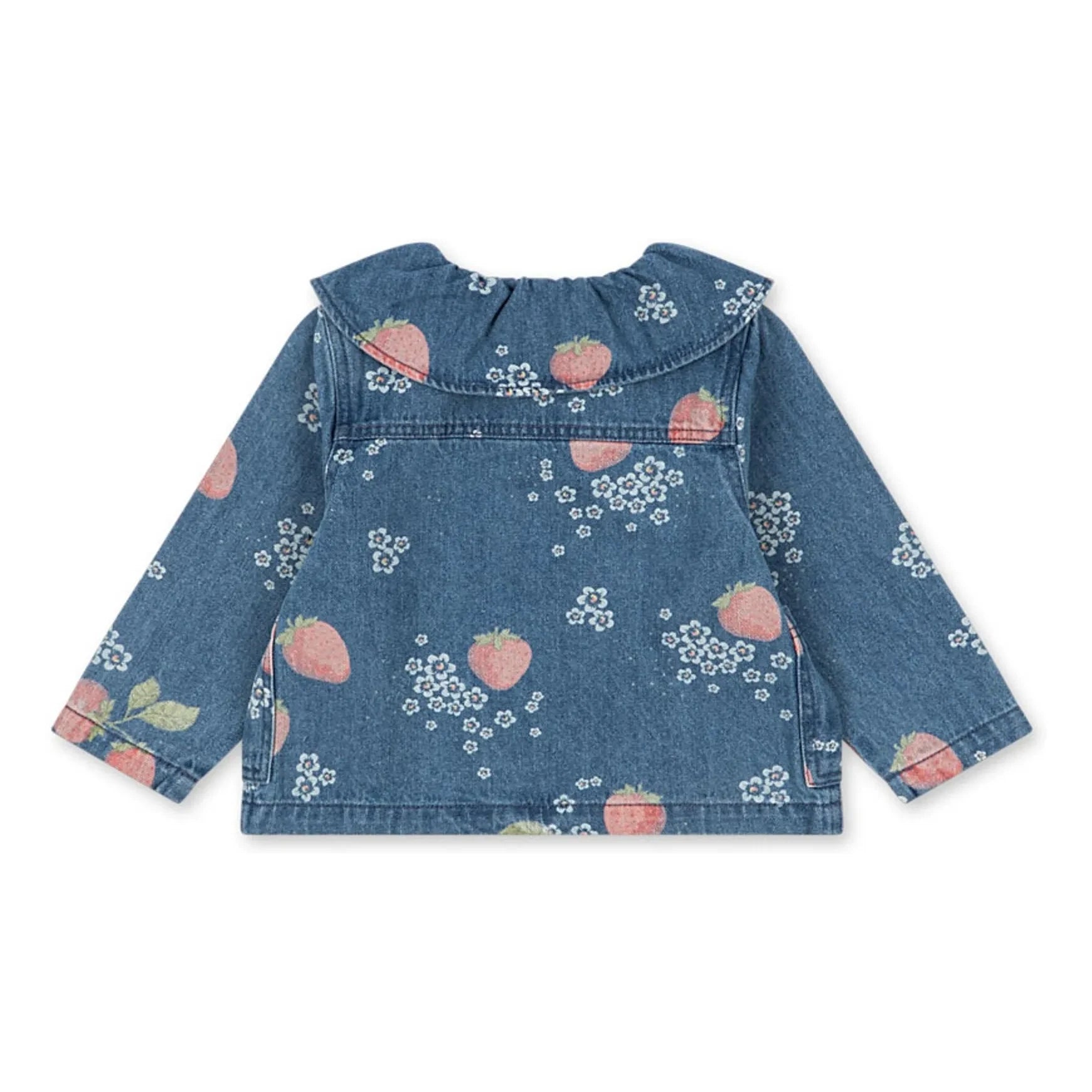 Konges Sløjd - Jeans-Magot-Erdbeer-Bio-Baumwolljacke mit Kragen | Blau