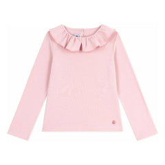 Petit Bateau - T-Shirt aus Bio-Baumwolle mit Rüschenkragen | Rosa