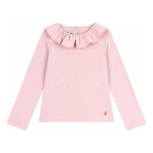 Petit Bateau - T-Shirt aus Bio-Baumwolle mit Rüschenkragen | Rosa