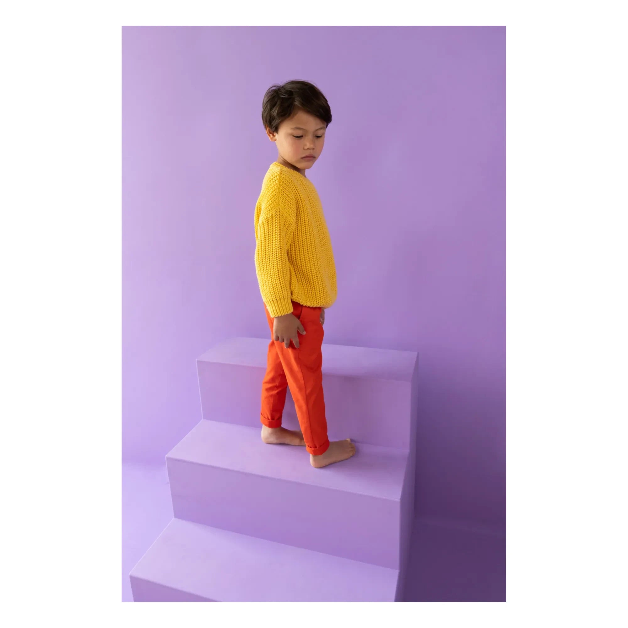 Yuki – Grobstrickpullover aus Bio-Baumwolle | Senf