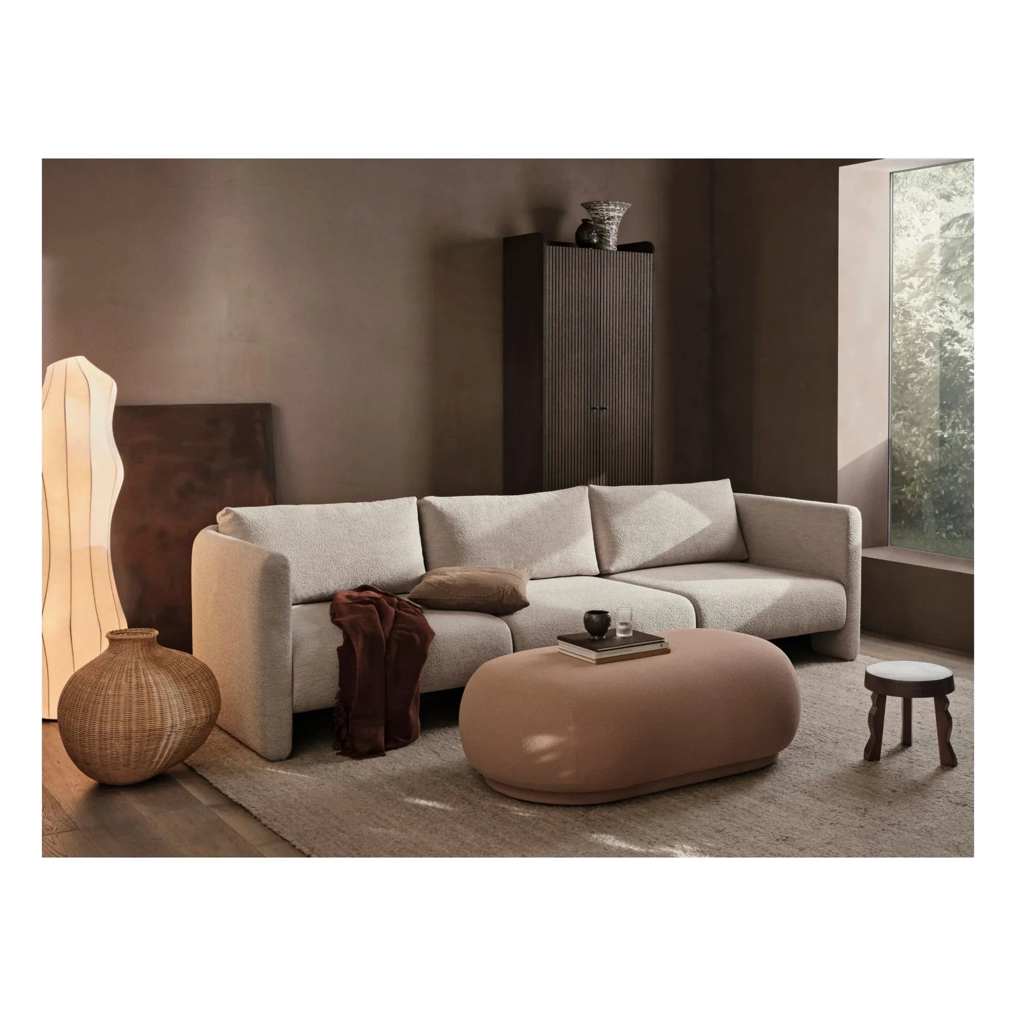 Ferm Living - Dase Bouclé Sofa rechtes Modul | Beige