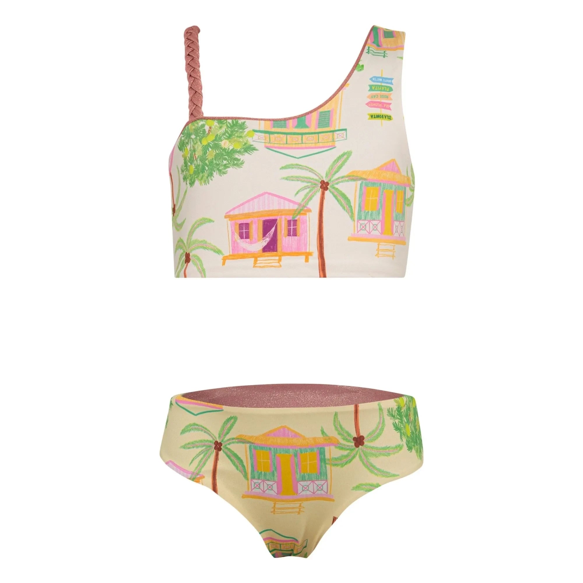 Pepita & Me - Marea Island Asymmetrischer Badeanzug | Ecru