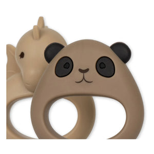 Konges Sløjd - Dragon/Panda emzikler - 2'li Set | Bej