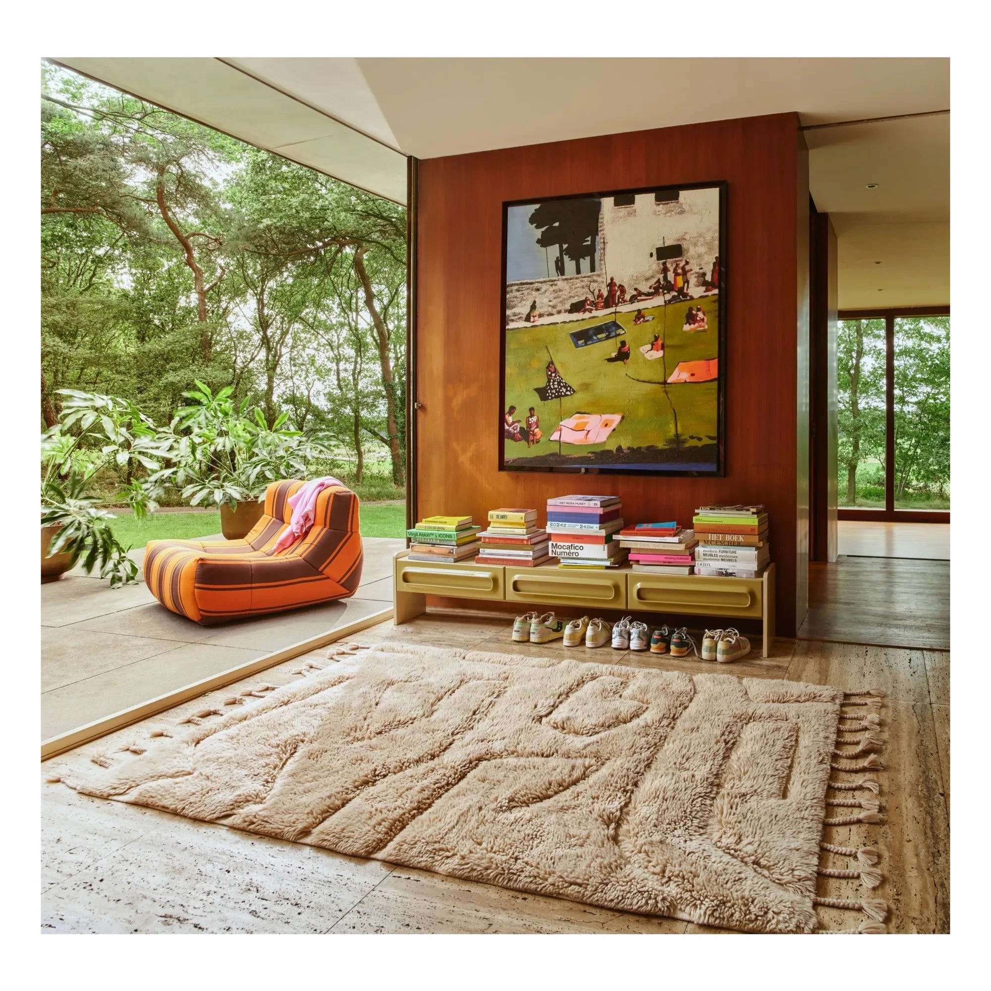 HKliving - Unendlicher Wollteppich | Creme