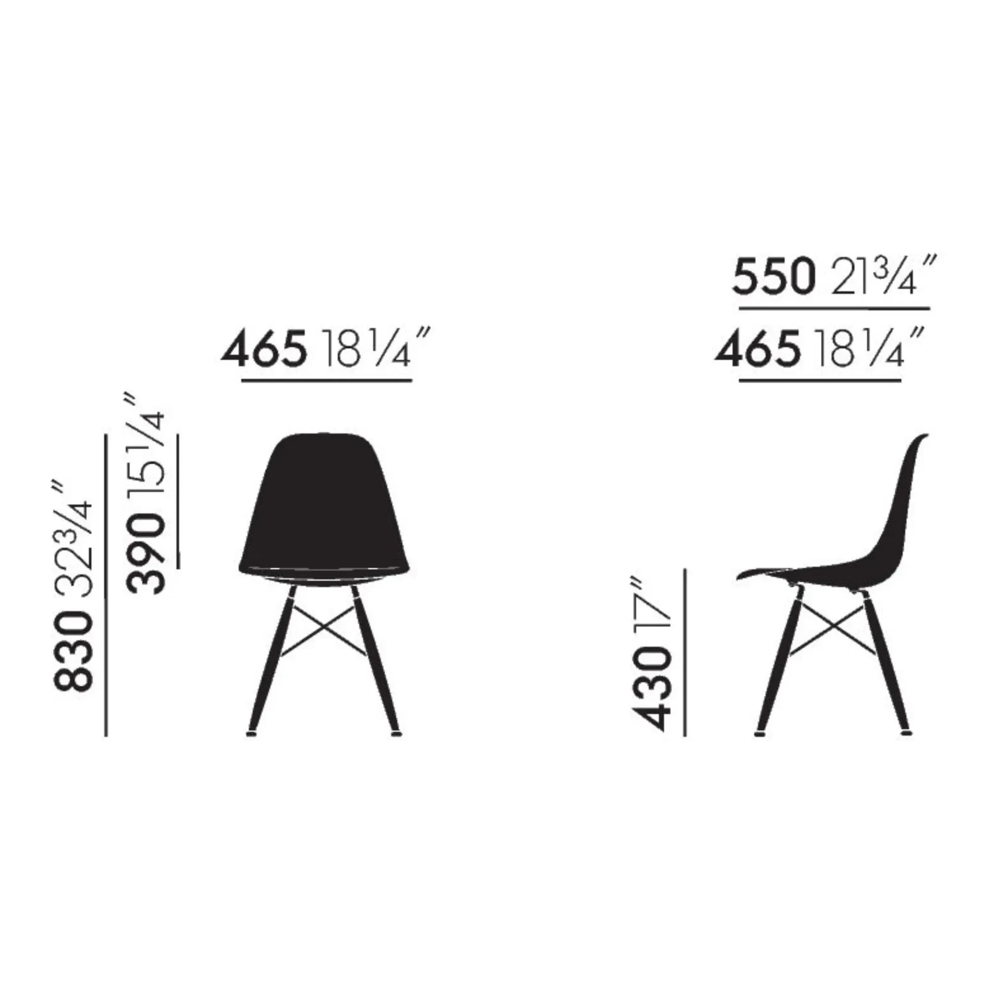 Vitra - DSW Plastikstuhl - Ahorn-Untergestell - Charles & Ray Eames | Granit