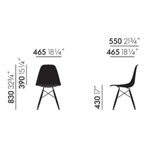 Vitra - DSW Plastikstuhl - Ahorn-Untergestell - Charles & Ray Eames | Granit