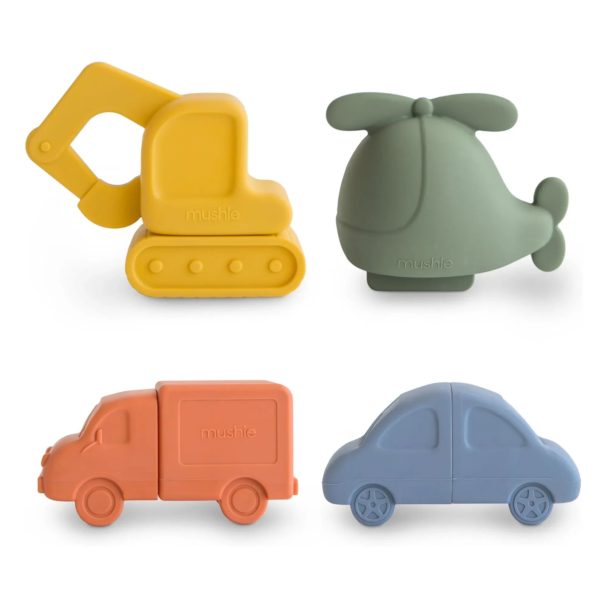 Mushie - Badespielzeug Fahrzeuge - 4er-Set