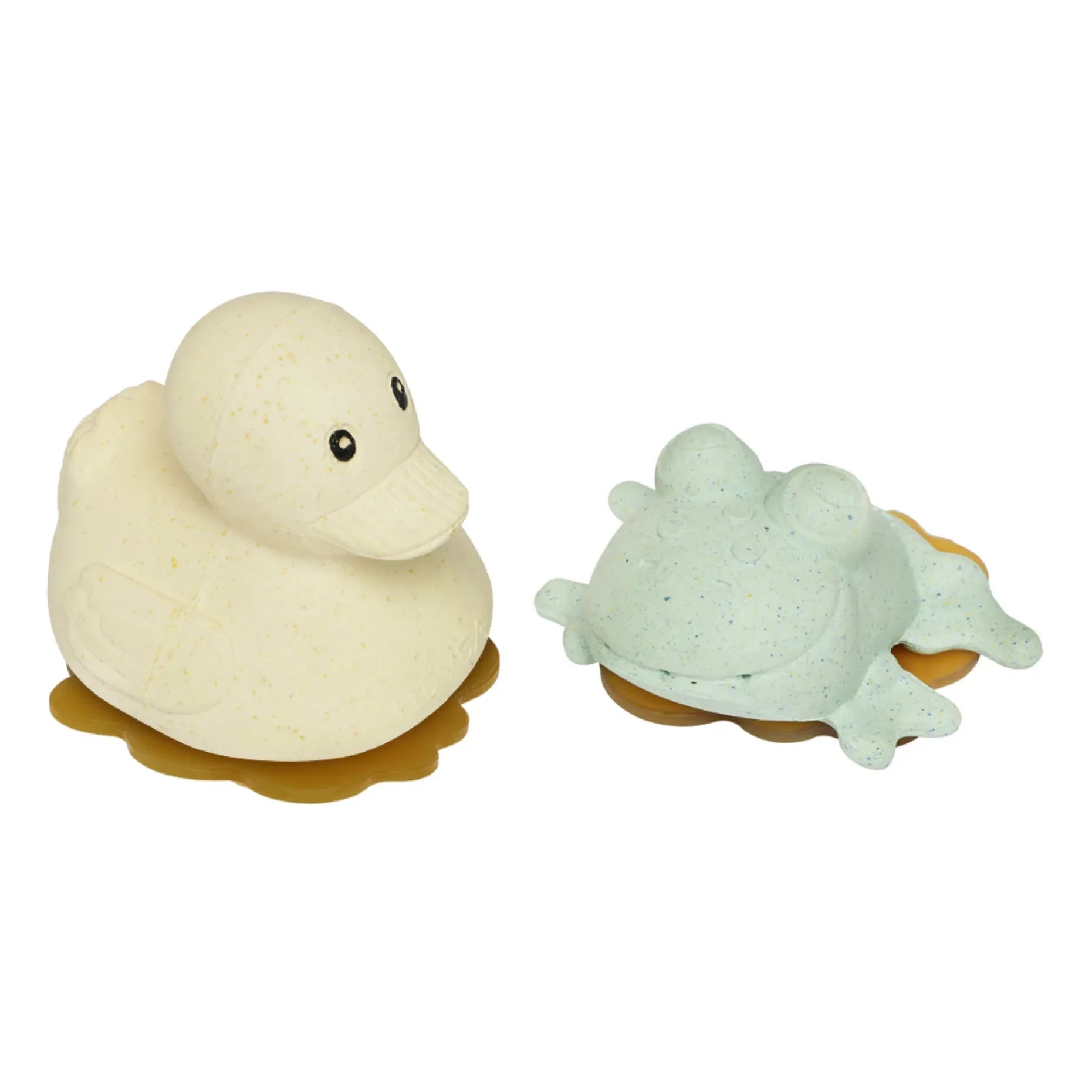 Hevea - Upcycled Badespielzeug Set - Ente & Frosch | Salbei