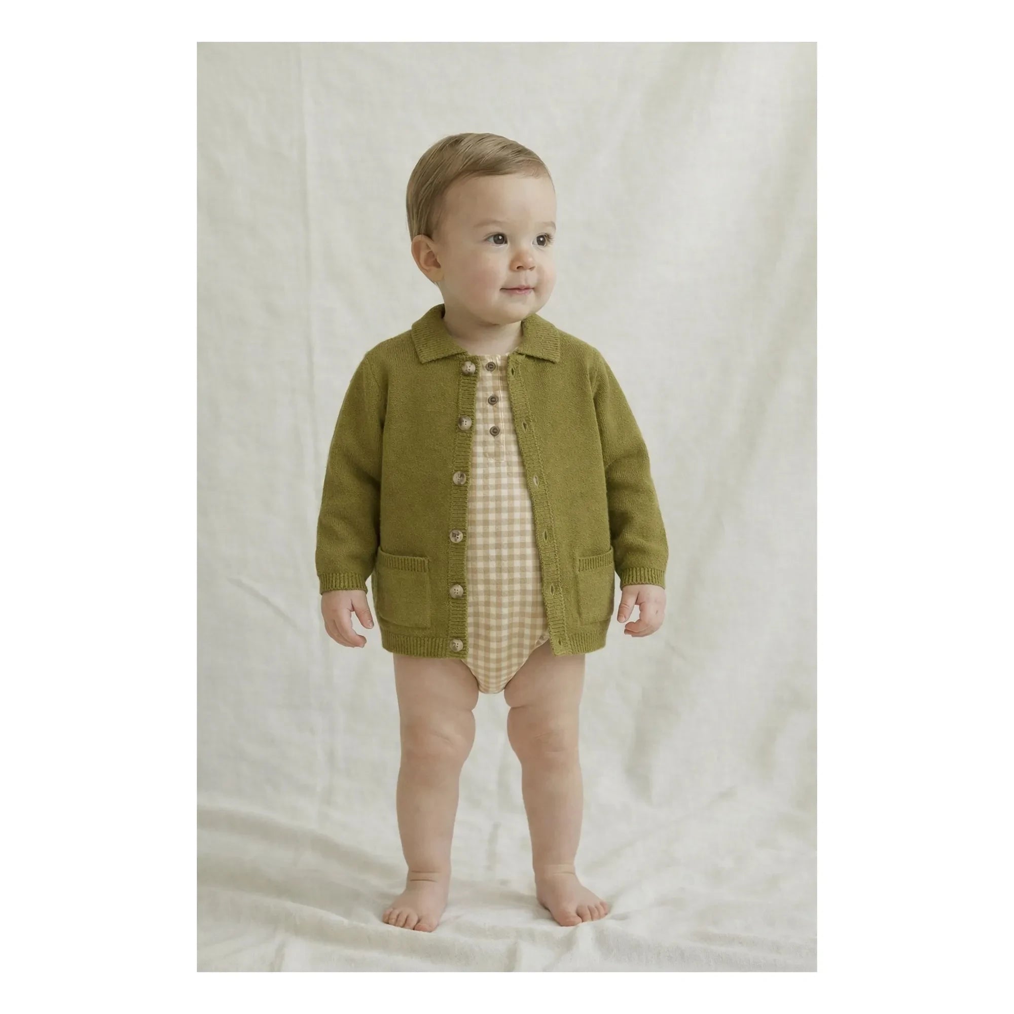 Lililotte - Strickjacke Valentin Bio-Baumwolle | Olive