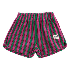 Bobo Choses - Gestreifte Frottee-Shorts | Grün