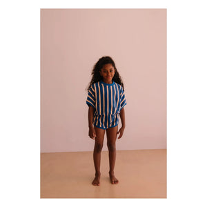 We Are Kids – Romy gestreifter Strampler aus Bio-Baumwolle | Blau