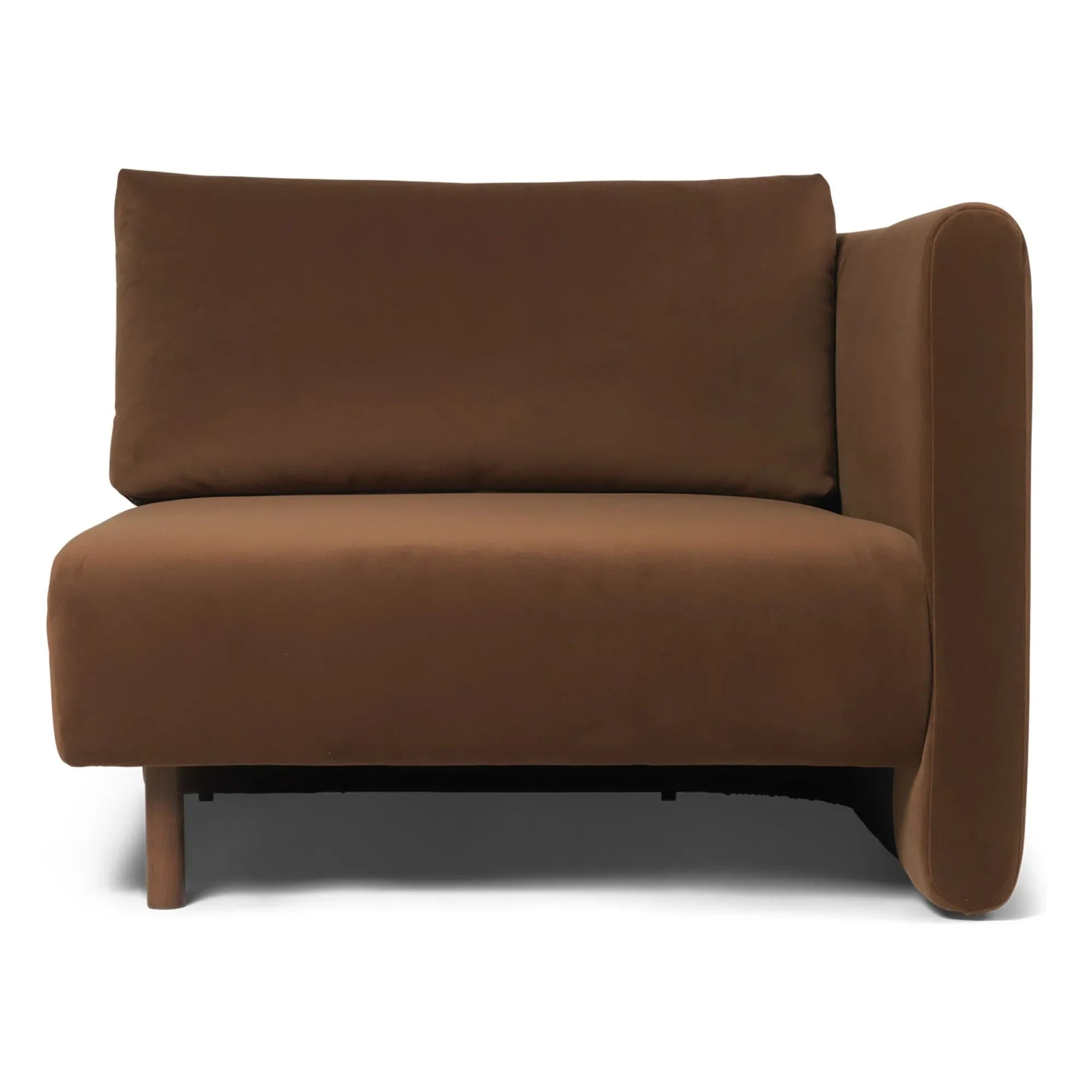 Ferm Living - Dase Samt-Sofaelement rechts | Braun