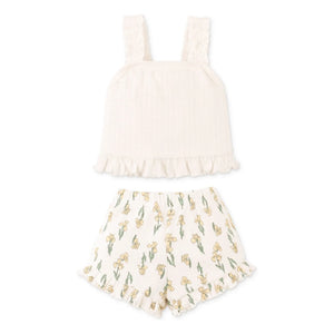 Gingersnaps - Andi Punto Gemustertes Oberteil und Shorts Set | Ecru