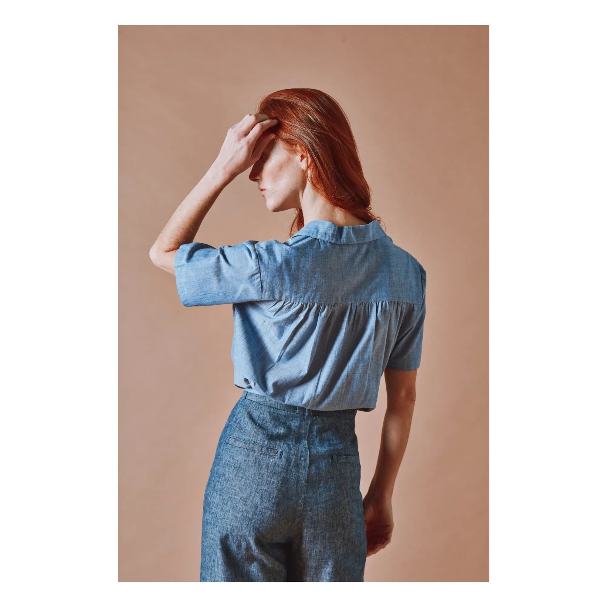 Emile et Ida – Blaue Chambray-Baumwollbluse
