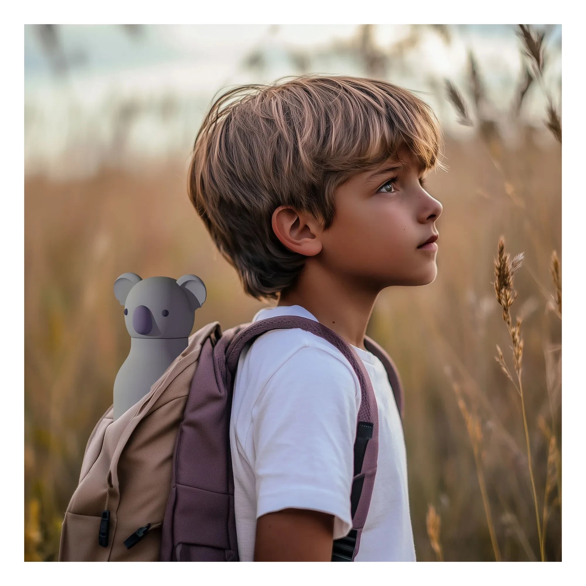 Asobu – Koala-Edelstahl-Wasserflasche | Grau