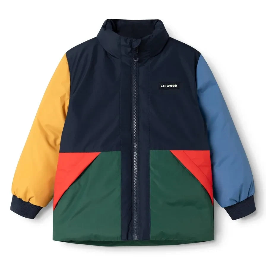 Liewood - Bran Colorblock Jacke aus recycelten Fasern | Dunkelblau