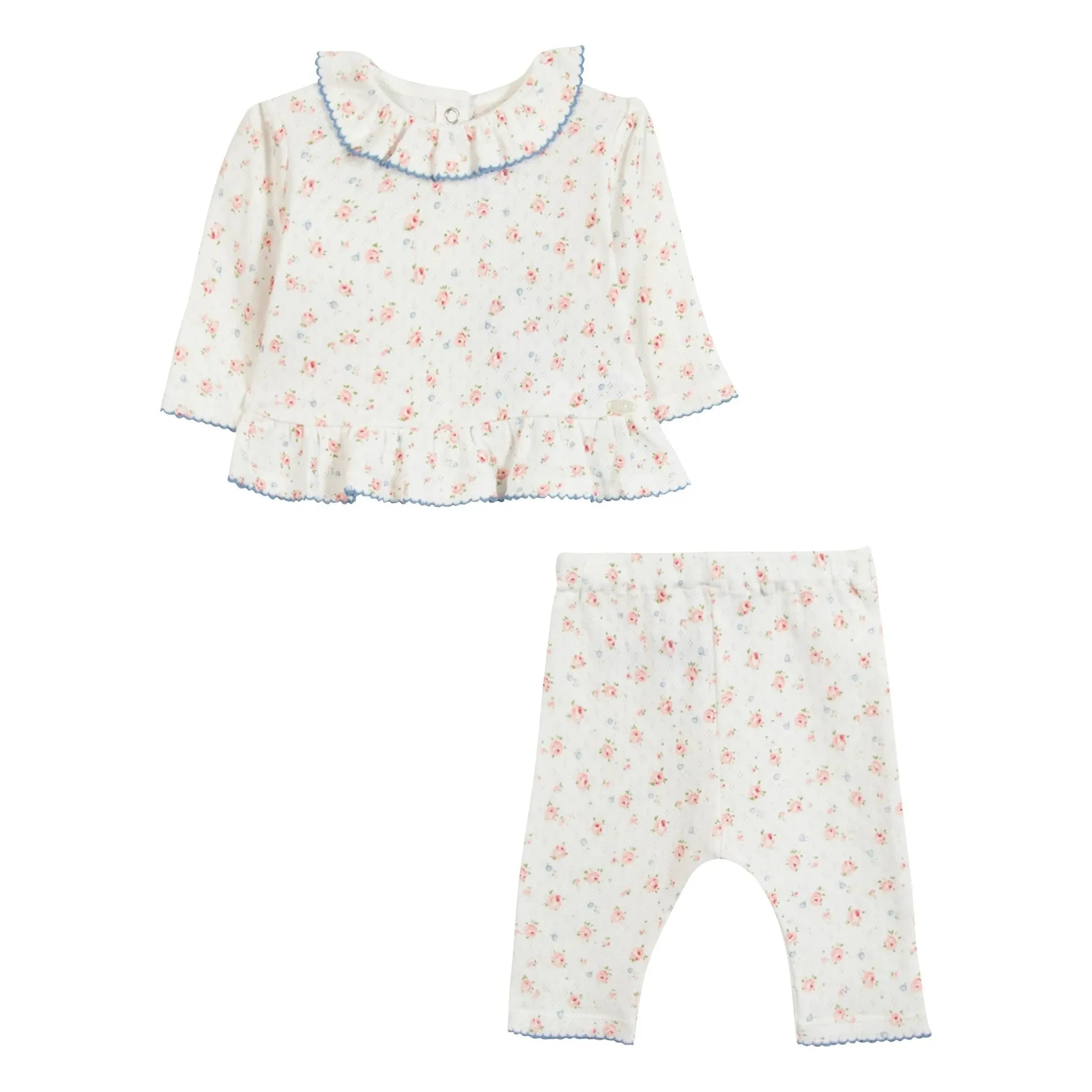 Tartine et Chocolat - Geblümtes T-Shirt und Leggings Set | Ecru