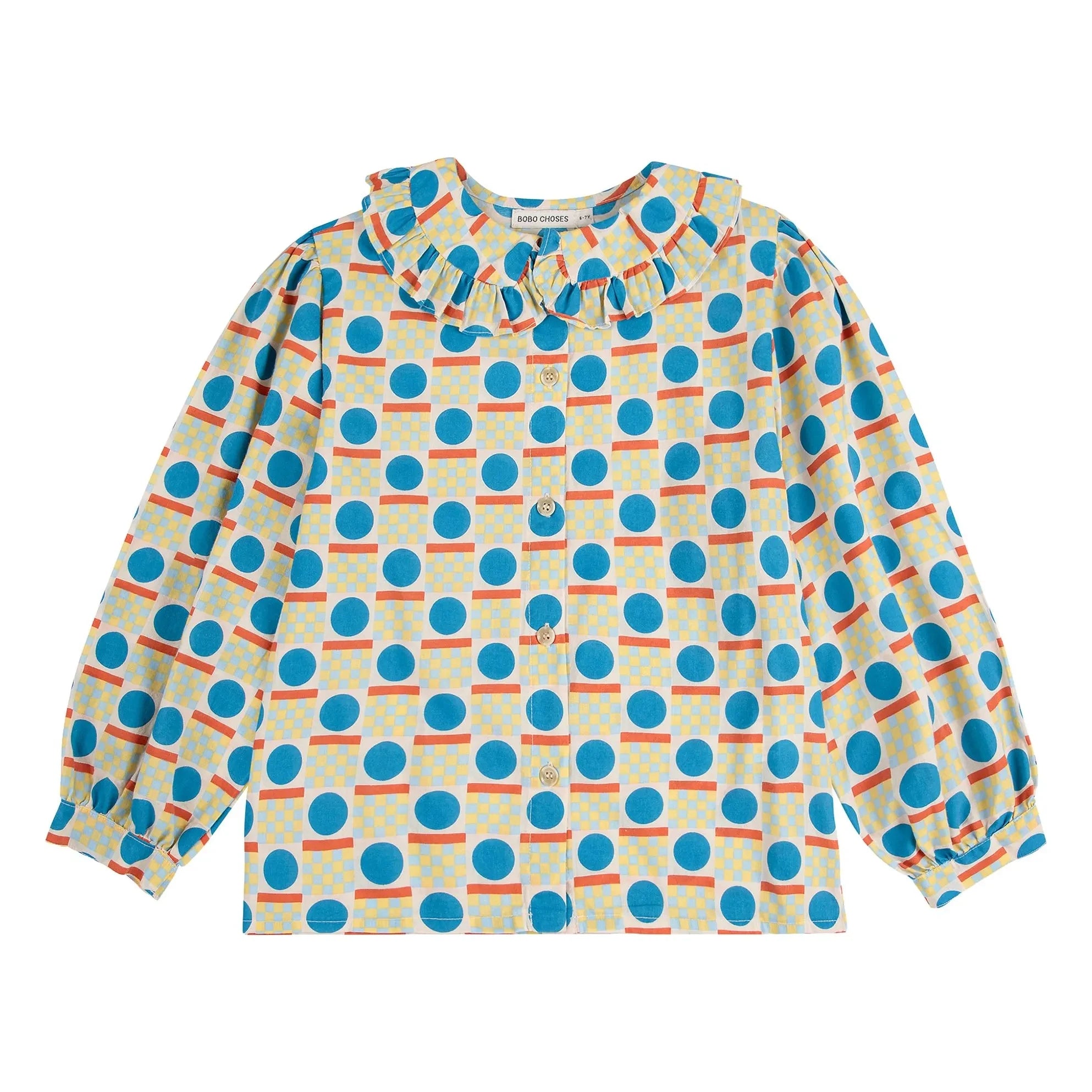 Bobo Choses - Bluse aus Bio-Baumwolle mit geometrischem Muster | Ecru