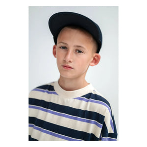 Repose AMS - Boxy Gestreiftes Bio-Baumwoll-T-Shirt | Creme