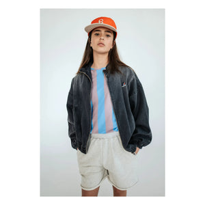 Repose AMS - Bio-Baumwolle Denim-Windbreaker | Kohlegrau