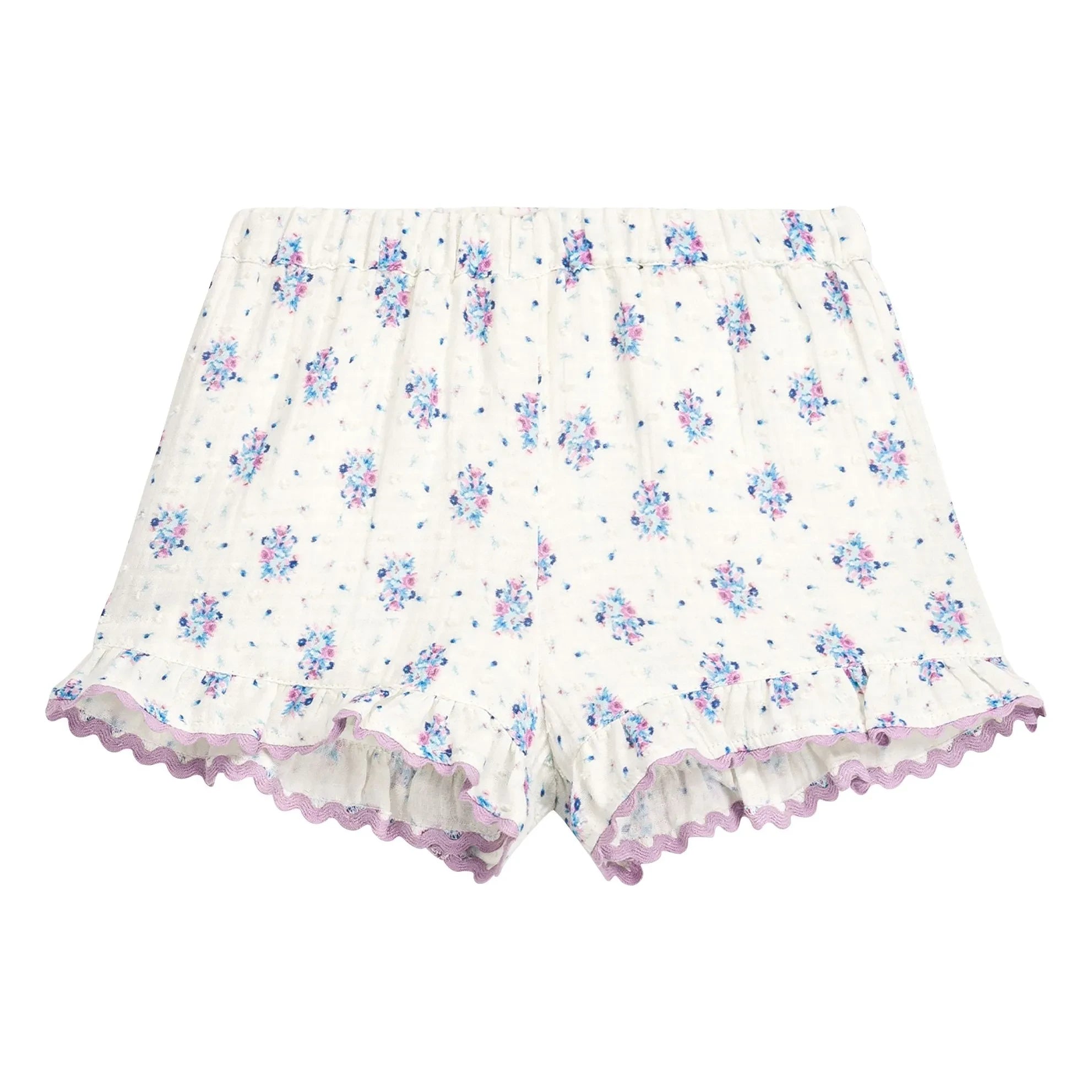 Louise Misha - Vallaloid Rüschenshorts mit Blumenmuster | Creme