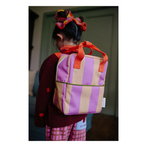 Sticky Lemon - Kleiner gestreifter Rucksack | Puderrosa