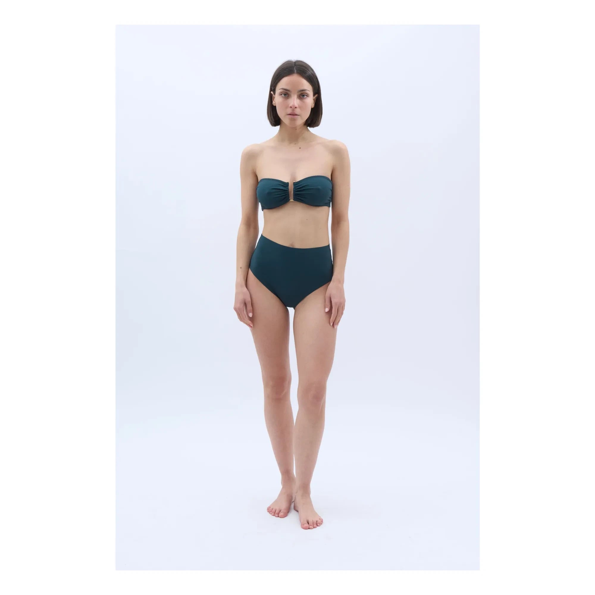 Baie Brune - Bonnie Bandeau-Bikini-Top | Chromgrün