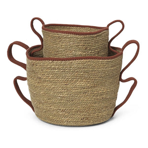 Ferm Living - Verso Körbe - 2er-Set | Ziegelrot