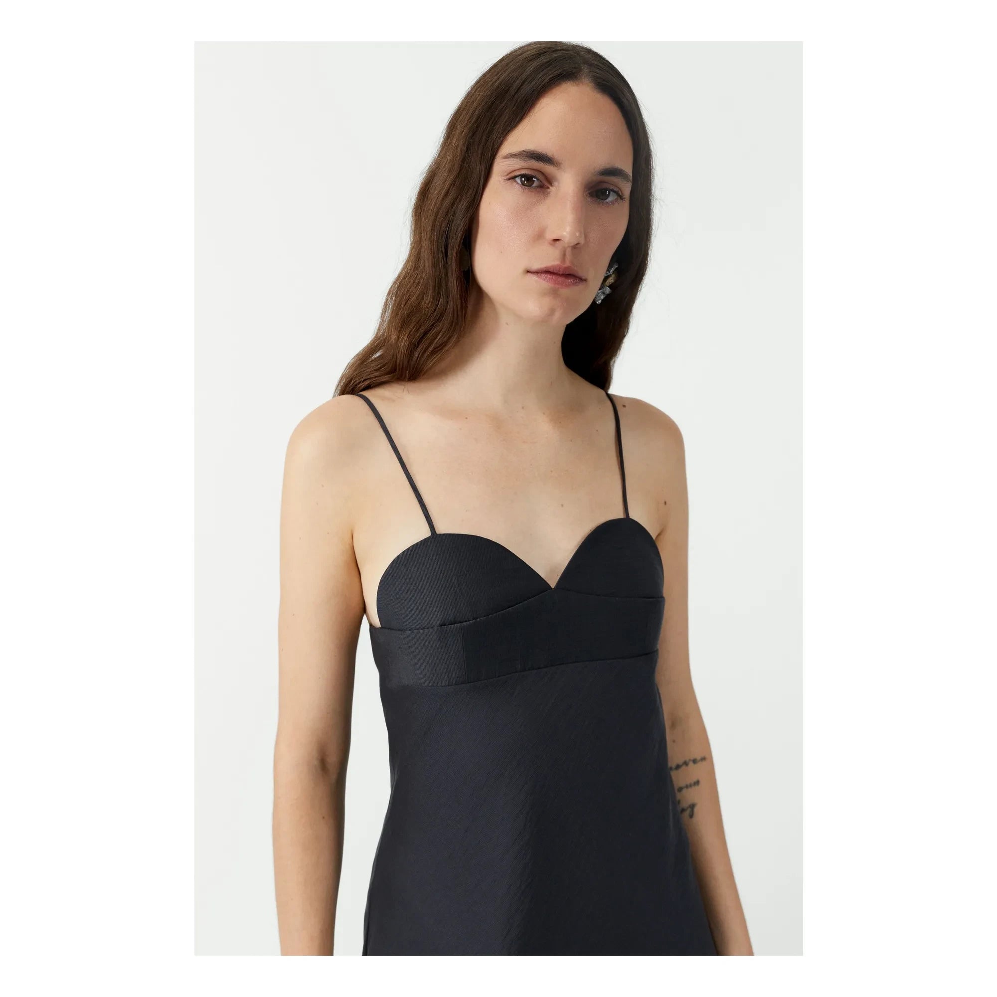 Cordera - Herzförmiges Dekolleté Kleid | Schwarz